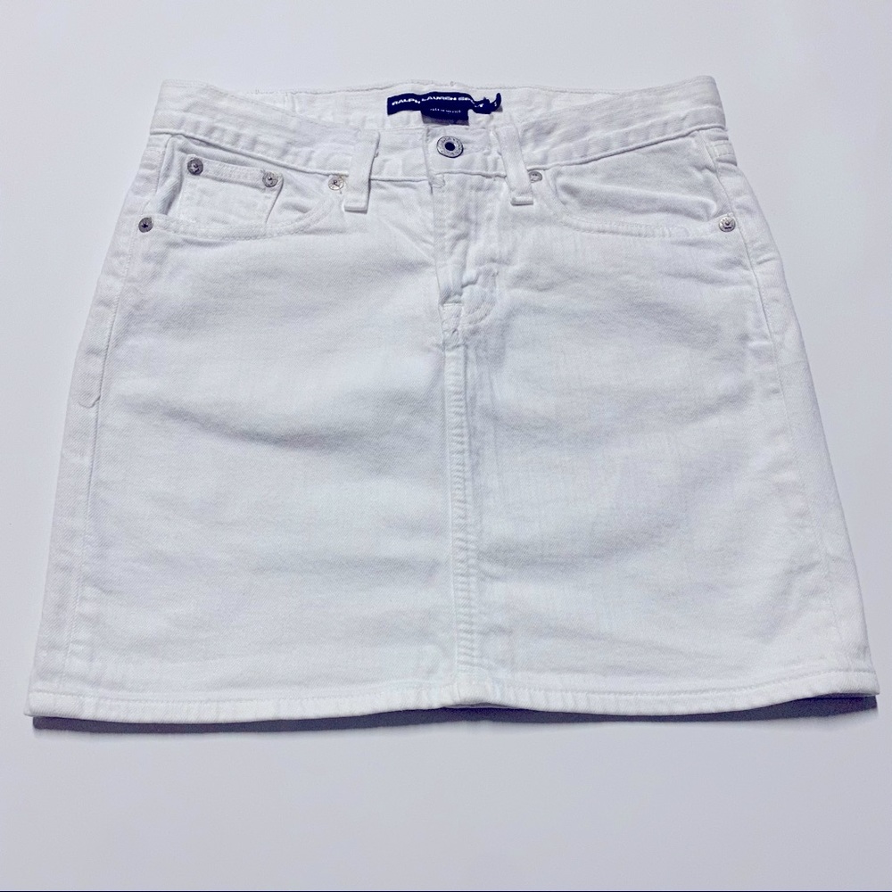 Ralph Lauren sport white mini denim skirt size 26